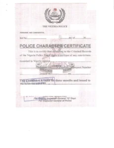 Who Issues Police Character Certificate in Nigeria